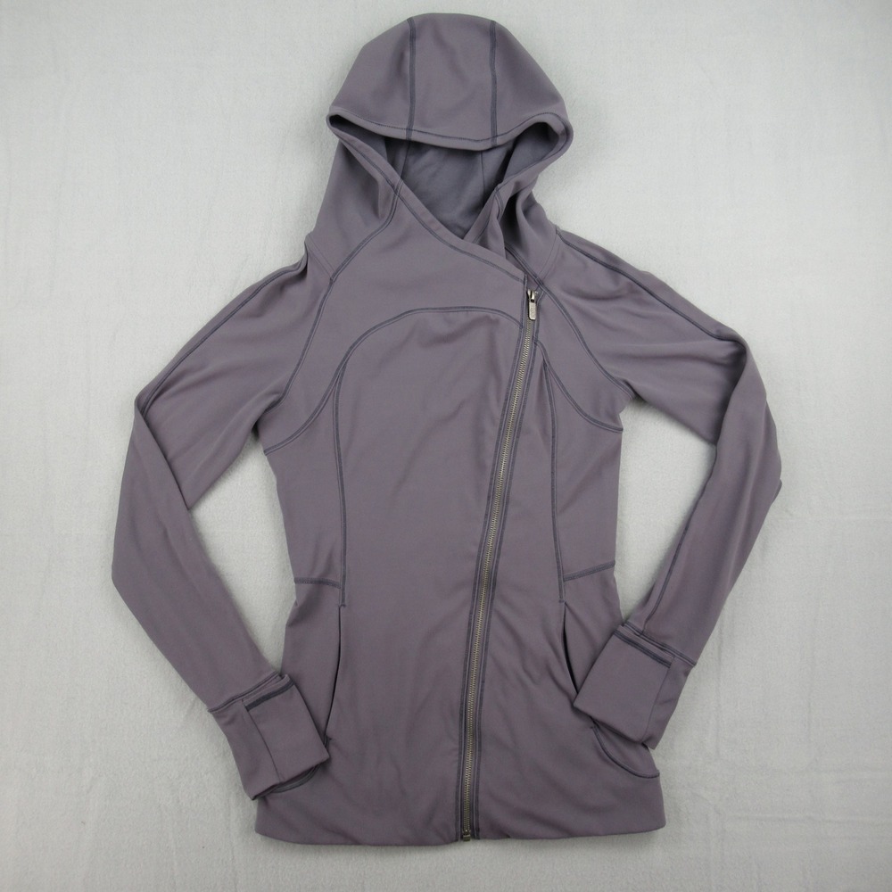 Lululemon Every Journey Jacket Womens Size 6 Purple Asymmetrical Zip Hoodie